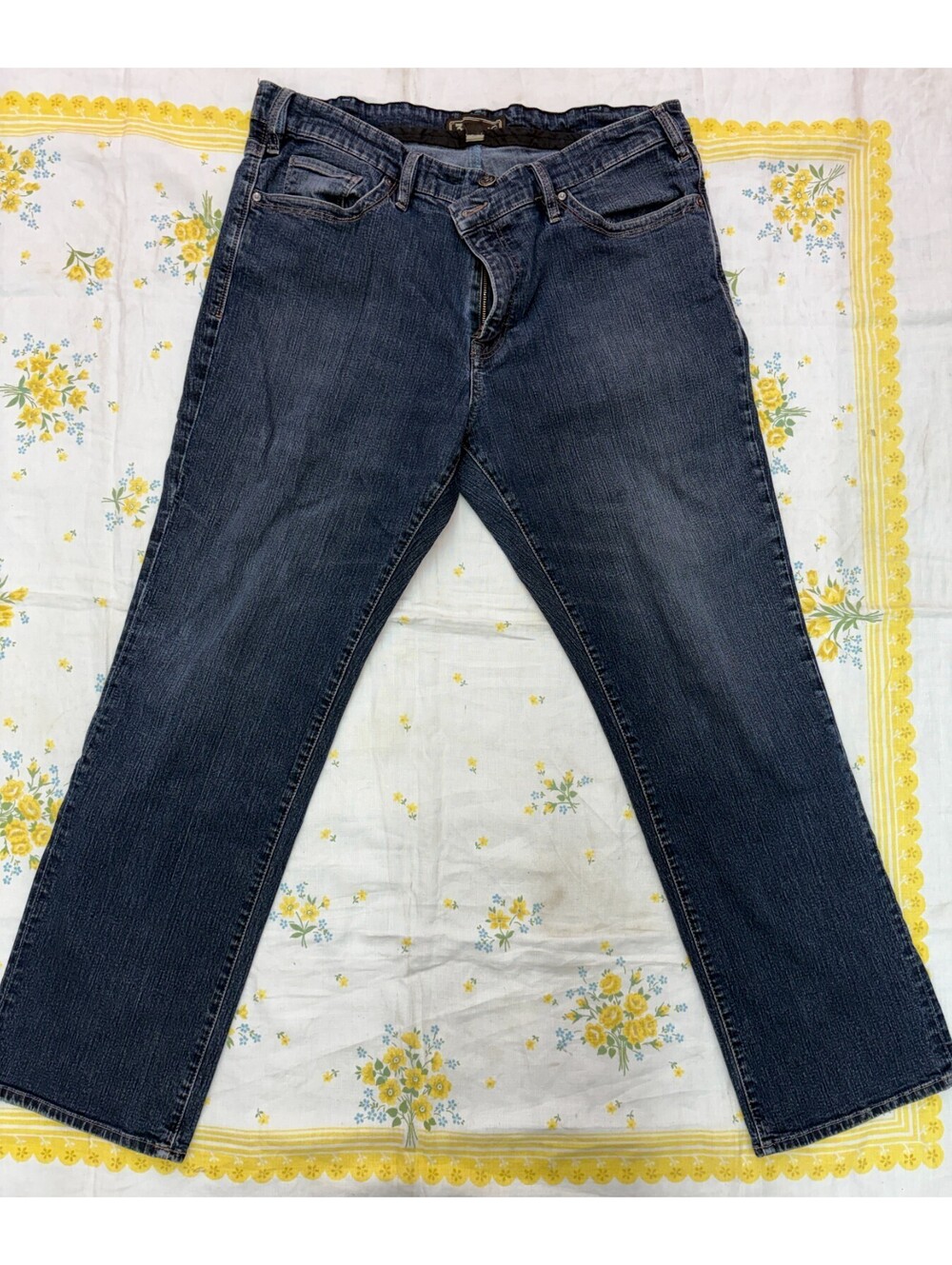 34 Heritage Jeans Mens 40x32 Blue Traditional Fit Stretch Denim Classic Straight